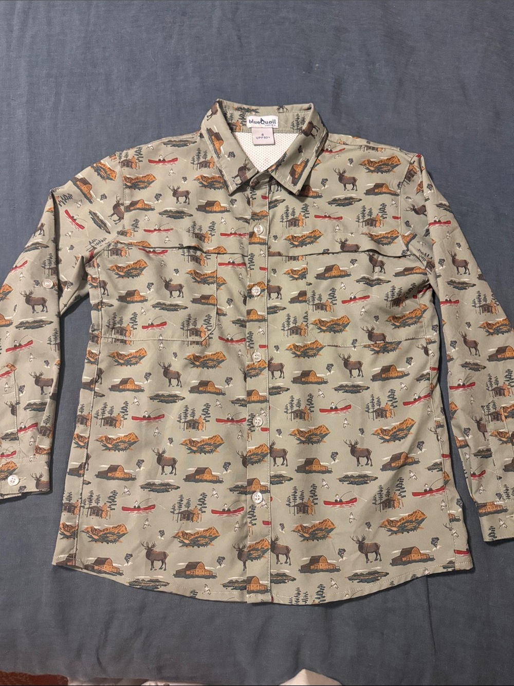 Blue Quail Boys Shirt Elk Design